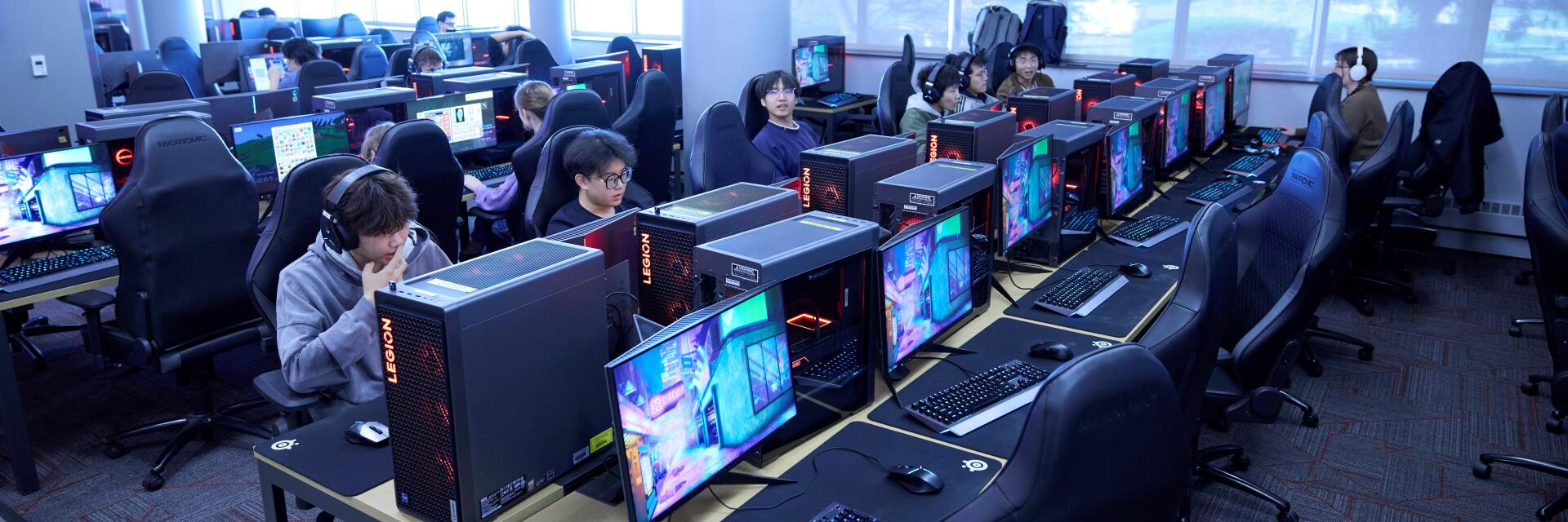 Wide shot of PCs in Esports Arena
